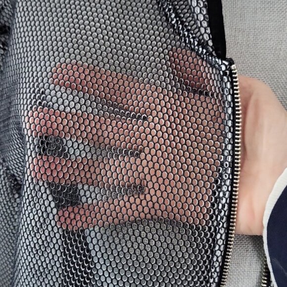 Tonia Debellis Black Mesh Hooded Jacket - Picture 5 of 12